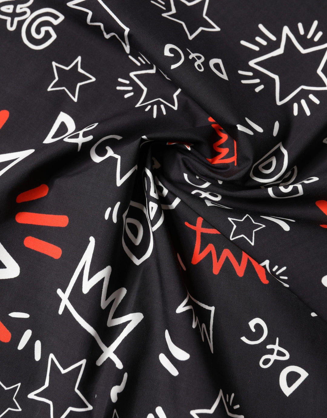 Dolce &amp; Gabbana Black White Red Dg Crown Cotton Foulard 47cm x 46cm Scarf
