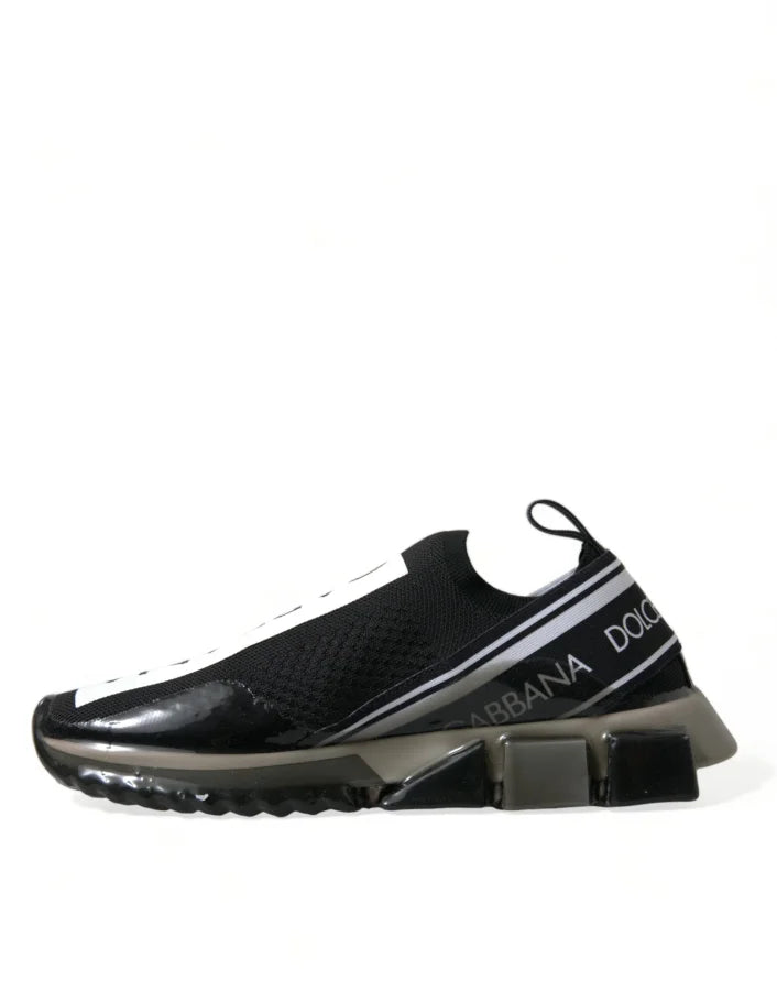 Dolce &amp; Gabbana Black White Slip On Sneakers Sorrento Shoes