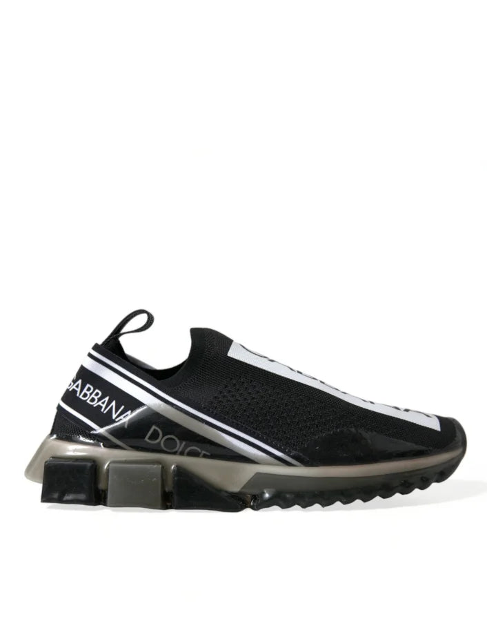 Dolce &amp; Gabbana Black White Slip On Sneakers Sorrento Shoes