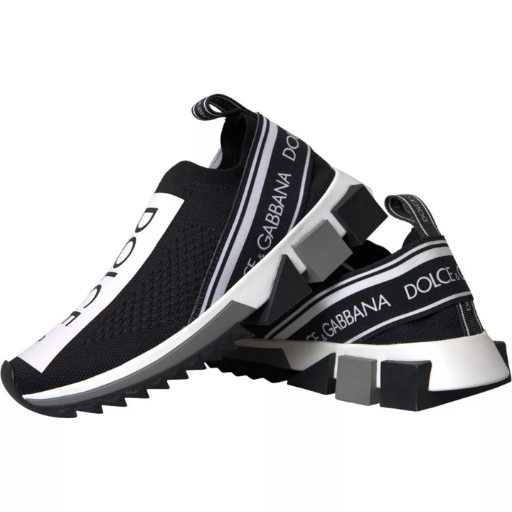 Dolce &amp; Gabbana Black White Slip On Sorrento Sneakers Shoes