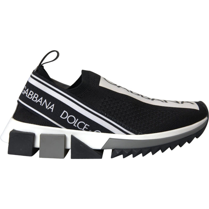 Dolce &amp; Gabbana Black White Slip On Sorrento Sneakers Shoes