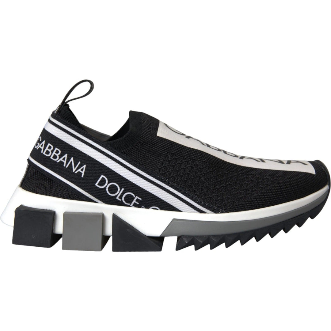 Dolce &amp; Gabbana Black White Slip On Sorrento Sneakers Shoes