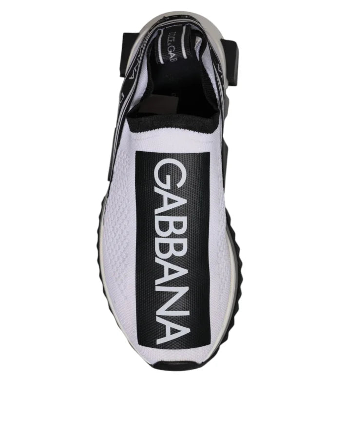 Dolce &amp; Gabbana Black White Slip On Sorrento Sneakers Shoes