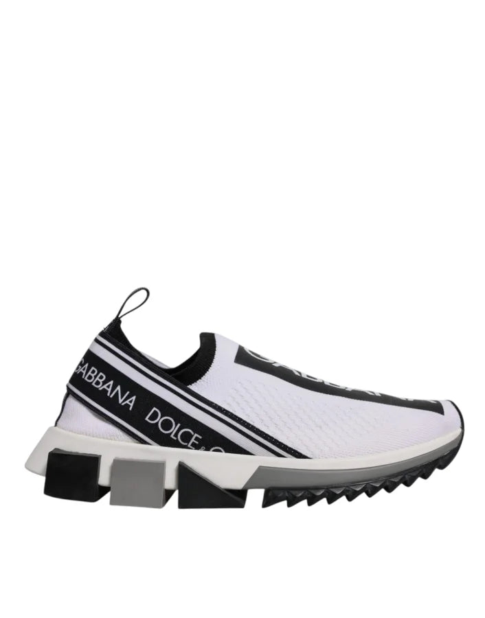 Dolce &amp; Gabbana Black White Slip On Sorrento Sneakers Shoes