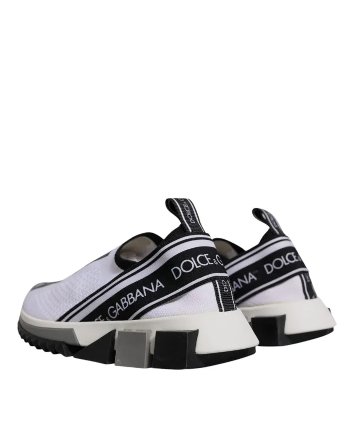 Dolce &amp; Gabbana Black White Slip On Sorrento Sneakers Shoes