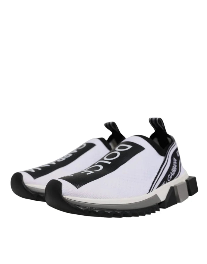 Dolce &amp; Gabbana Black White Slip On Sorrento Sneakers Shoes