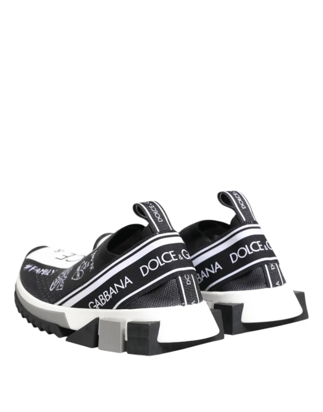 Dolce &amp; Gabbana Black White Sorrento Low Top Sneakers Shoes