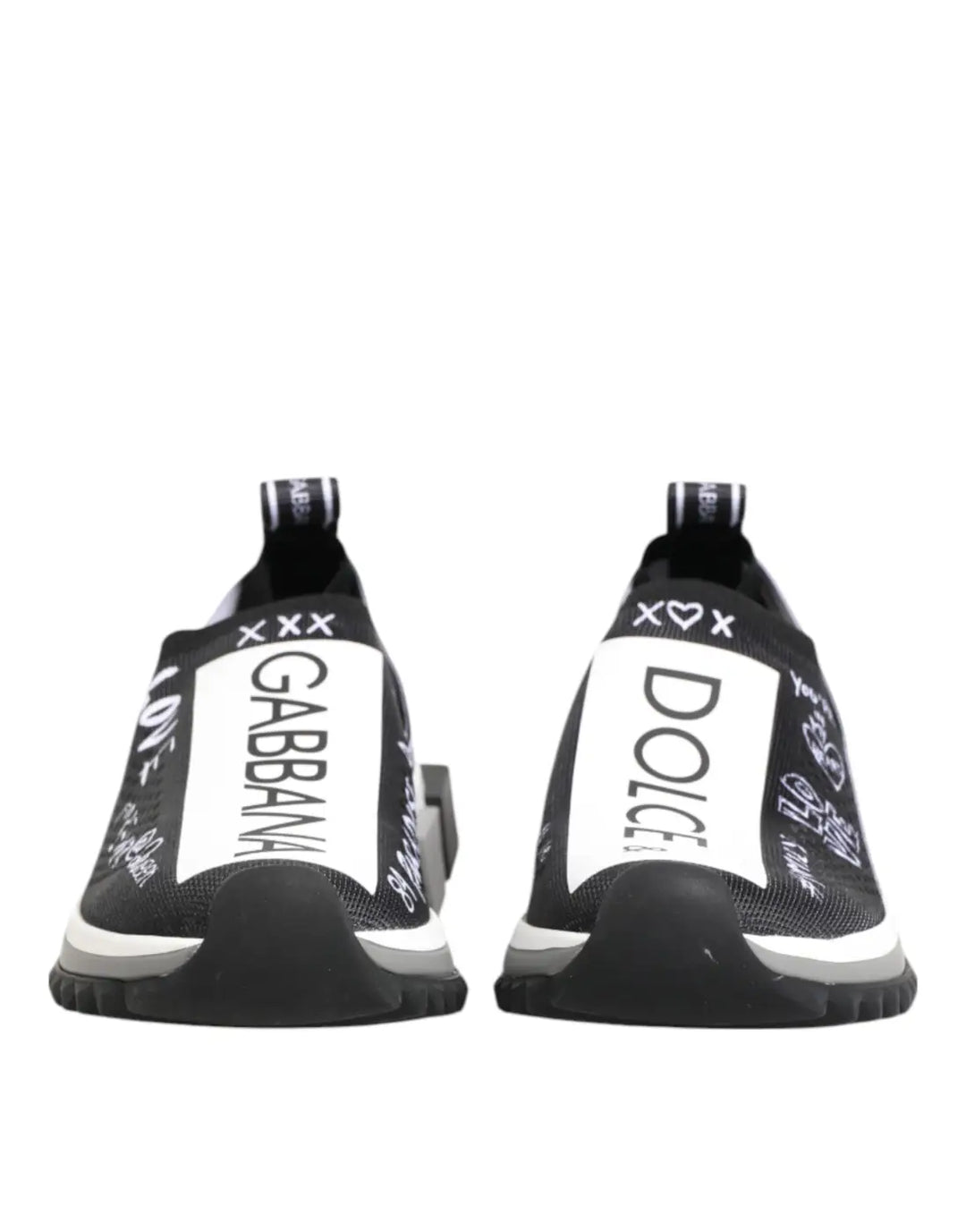 Dolce &amp; Gabbana Black White Sorrento Low Top Sneakers Shoes