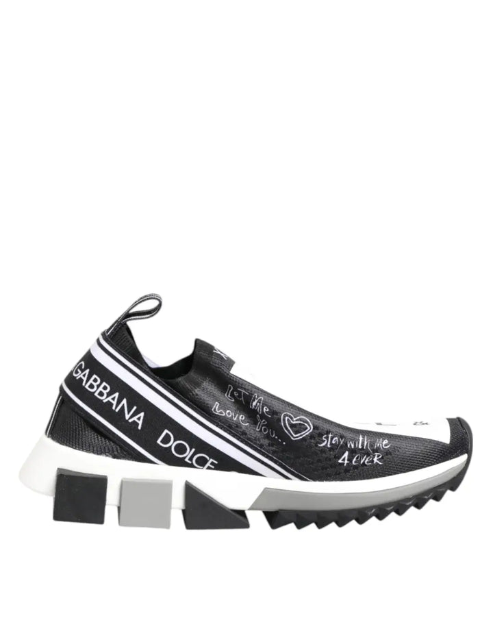 Dolce &amp; Gabbana Black White Sorrento Low Top Sneakers Shoes