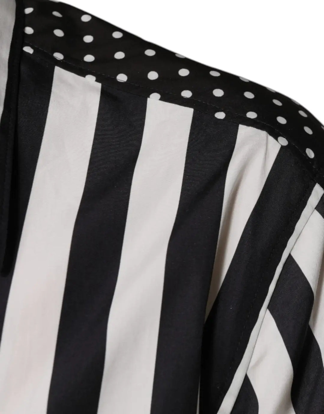 Dolce &amp; Gabbana Black White Striped Button Down Casual Shirt
