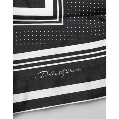 Dolce & Gabbana Black White Stripedot Polo Shirt for Men