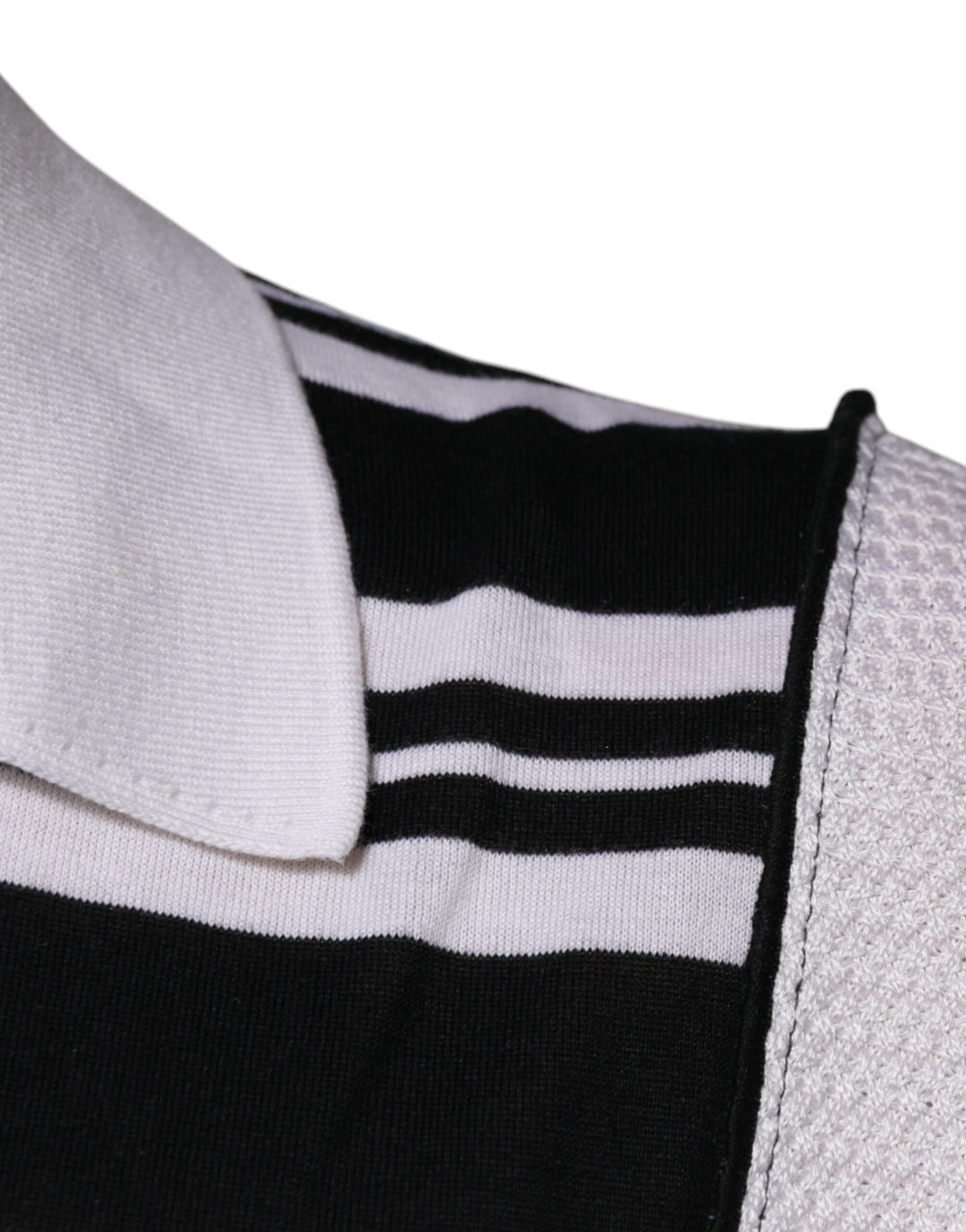 Dolce &amp; Gabbana Black White Stripes Collared Polo T-shirt