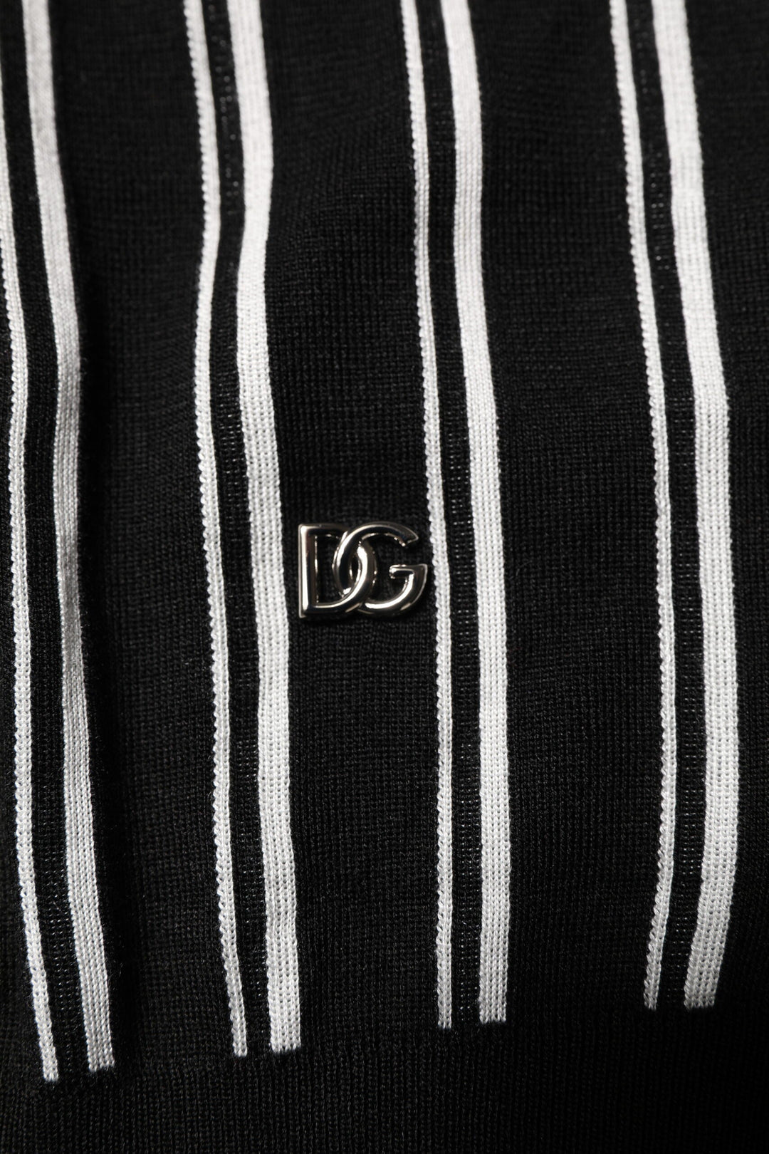 Dolce &amp; Gabbana Black White Stripes Collared Polo T-shirt