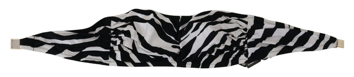 Dolce &amp; Gabbana Black White Zebra Bandeau Swimwear Bikini Top - Women’s Tops