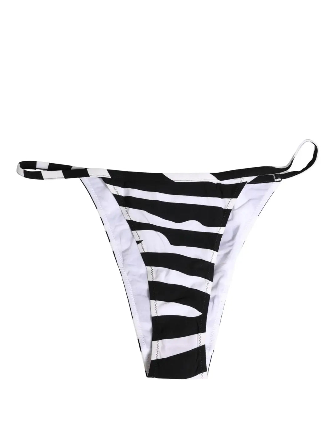 Dolce &amp; Gabbana Black White Zebra Bikini Top Bottom Swimwear