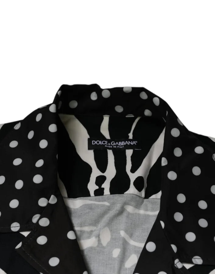 Dolce &amp; Gabbana Black White Zebra Button Down Oversize Shirt