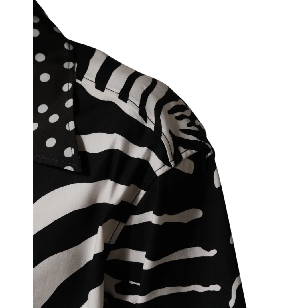 Dolce &amp; Gabbana Black White Zebra ButtonDown Oversize Shirt