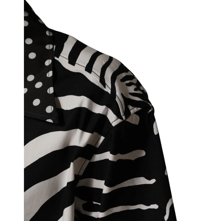 Dolce &amp; Gabbana Black White Zebra ButtonDown Oversize Shirt