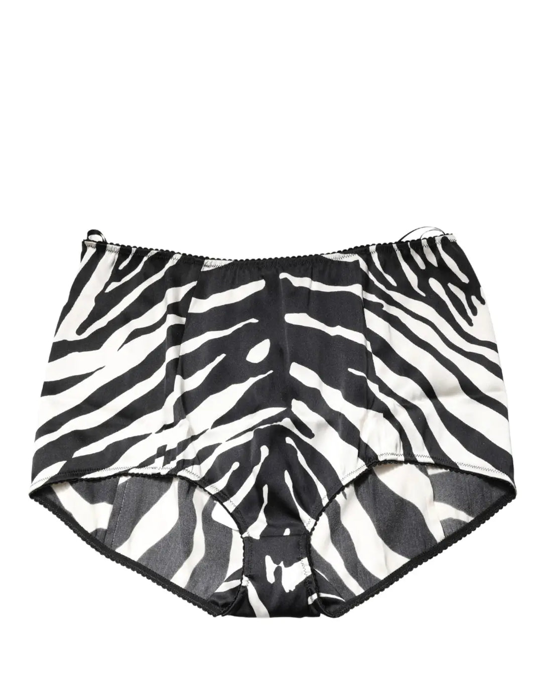 Dolce &amp; Gabbana Black White Zebra High Waist Girdle Panty Underwear