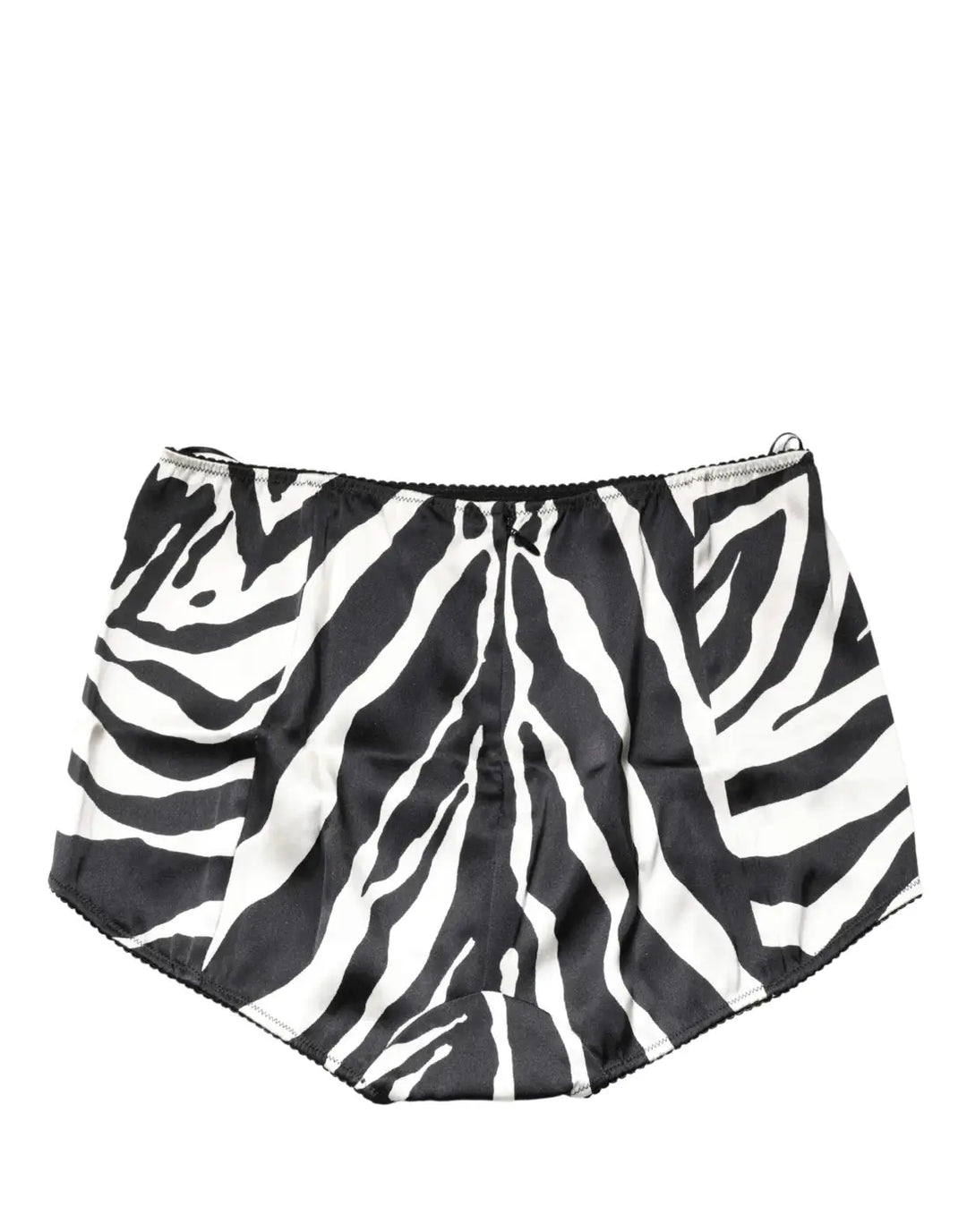 Dolce &amp; Gabbana Black White Zebra High Waist Girdle Panty Underwear
