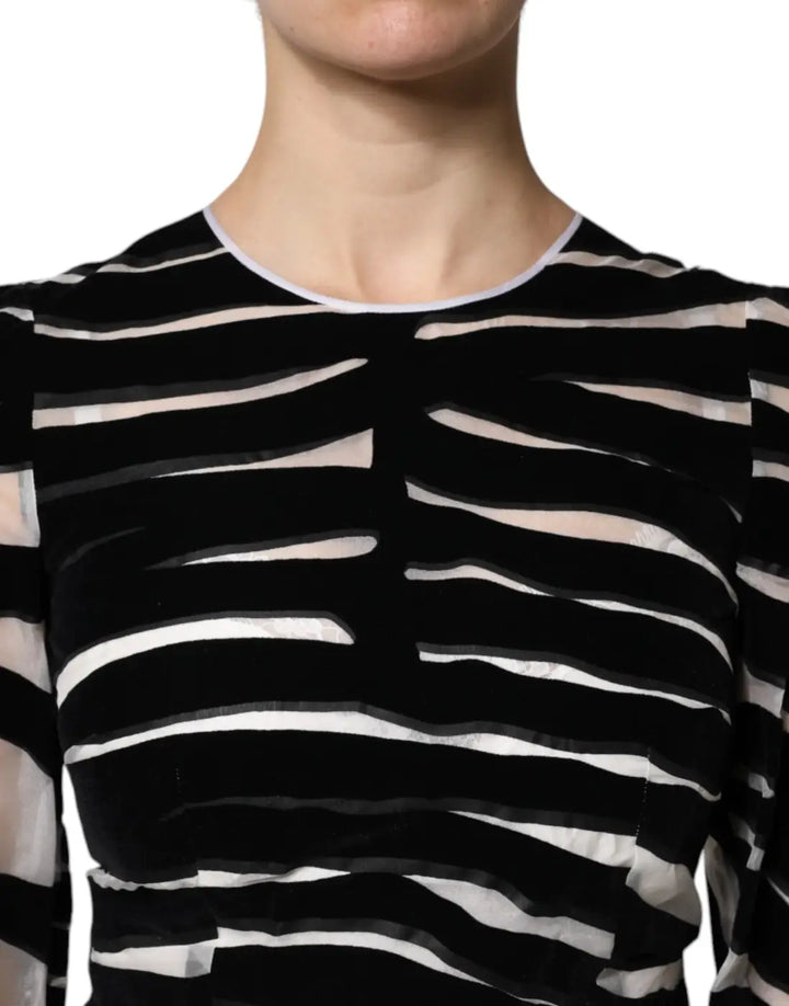 Dolce &amp; Gabbana Black White Zebra A-line Sheath Mini Dress