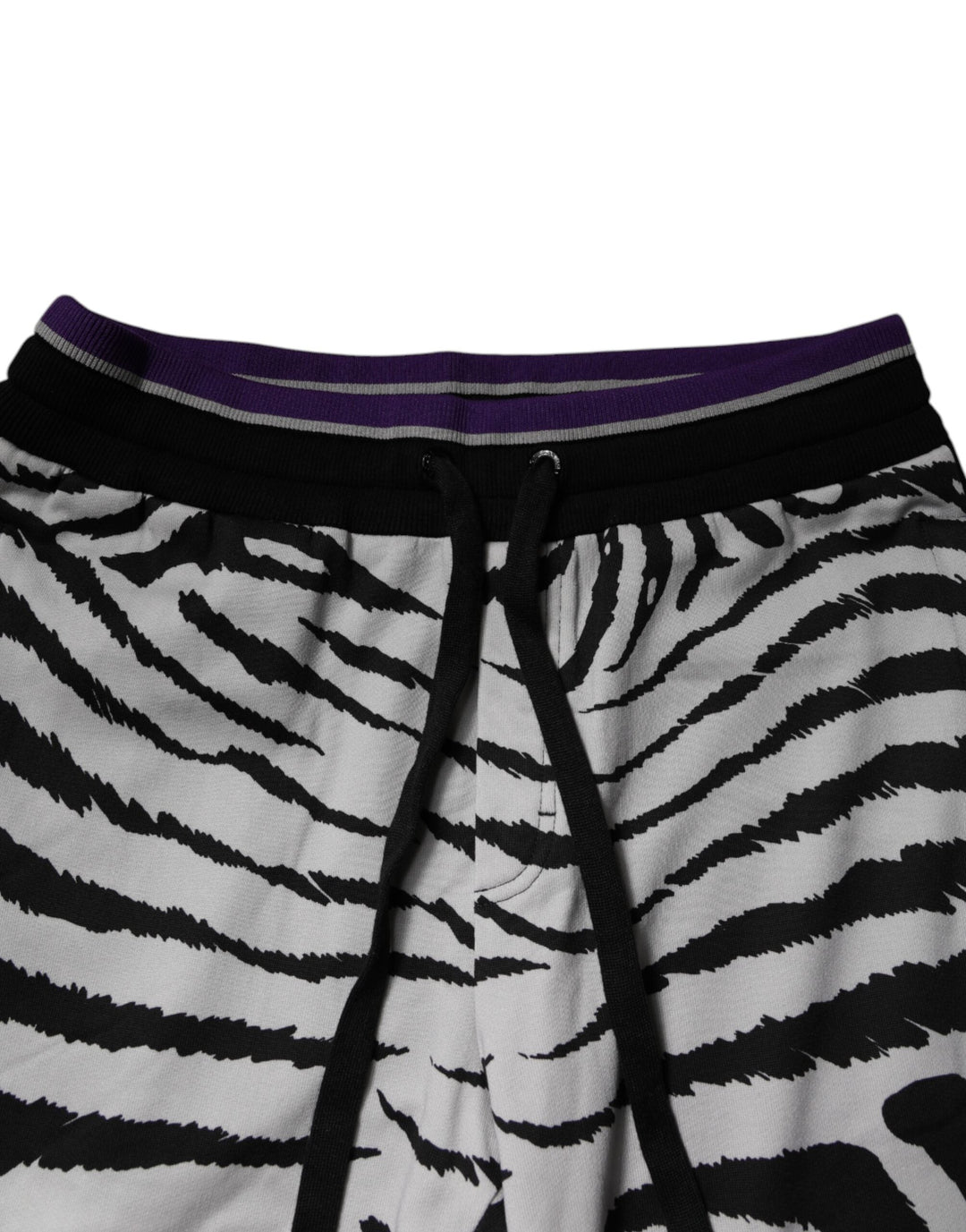 Dolce &amp; Gabbana Black White Zebra Men Jogger Sweatpants Pants