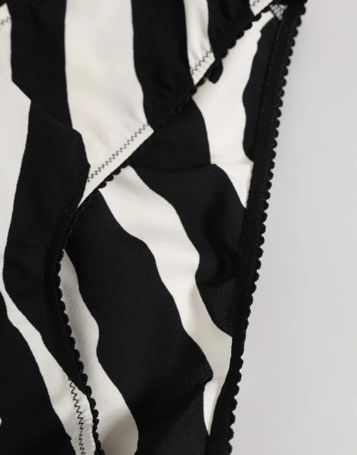Dolce &amp; Gabbana Black White Zebra Print Slip Briefs Underwear