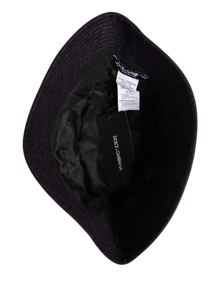 Dolce &amp; Gabbana Black Wide Brim Nylon Bucket Hat
