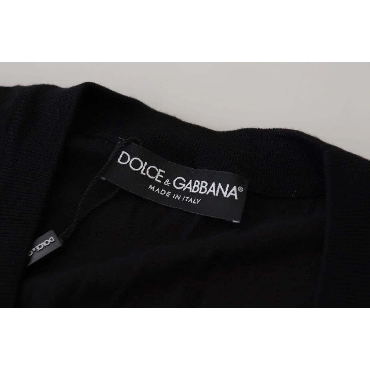 Dolce & Gabbana Black Wool Button Down Cardigan Sweater