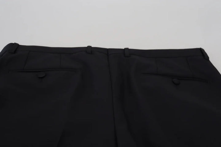 Dolce &amp; Gabbana Black Wool Chino Dress Formal Pants