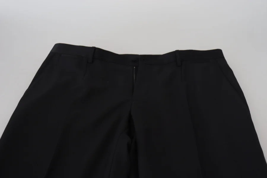 Dolce &amp; Gabbana Black Wool Chino Dress Formal Pants