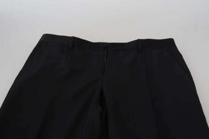 Dolce &amp; Gabbana Black Wool Chino Dress Formal Pants
