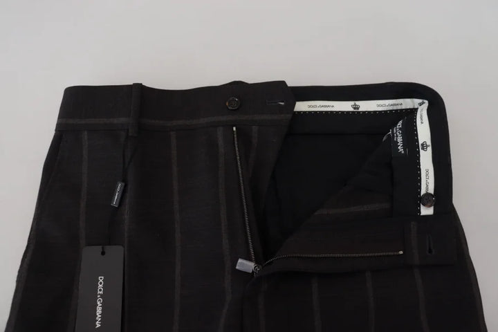 Dolce &amp; Gabbana Black Wool Chino Formal Men Pants