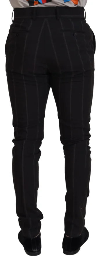 Dolce &amp; Gabbana Black Wool Chino Formal Men Pants
