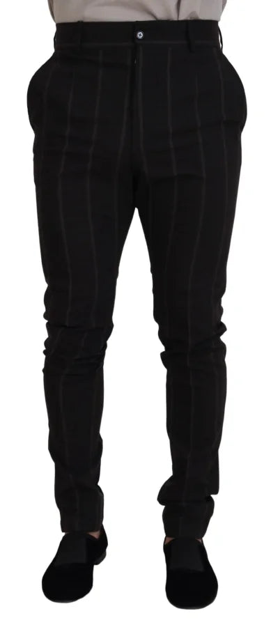 Dolce &amp; Gabbana Black Wool Chino Formal Men Pants