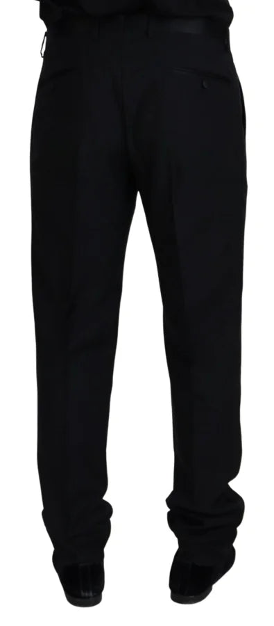 Dolce &amp; Gabbana Black Wool Chino Formal Pants