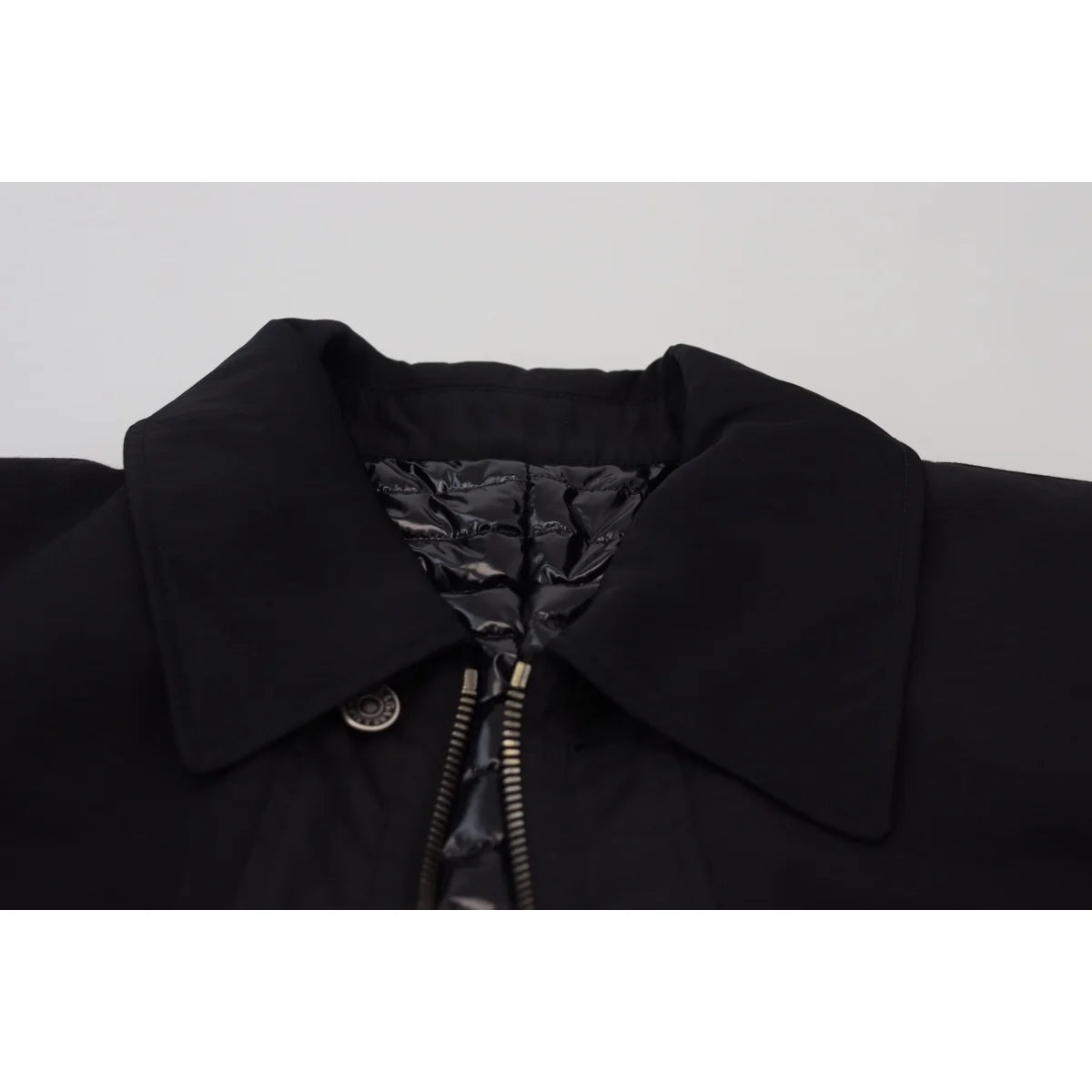Dolce & Gabbana Black Wool Collared Full Zip Jacket