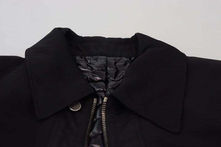 Dolce &amp; Gabbana Black Wool Collared Full Zip Jacket