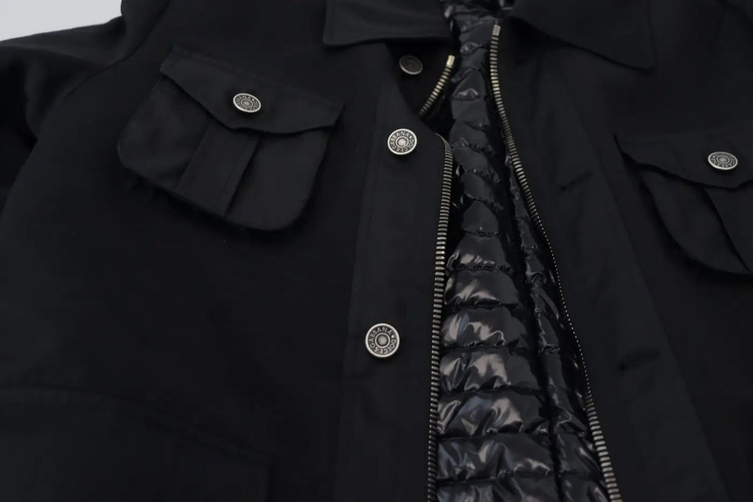 Dolce &amp; Gabbana Black Wool Collared Full Zip Jacket