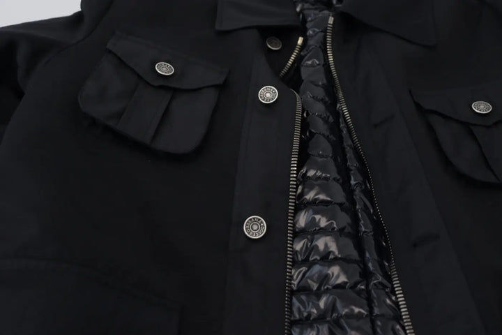 Dolce &amp; Gabbana Black Wool Collared Full Zip Jacket