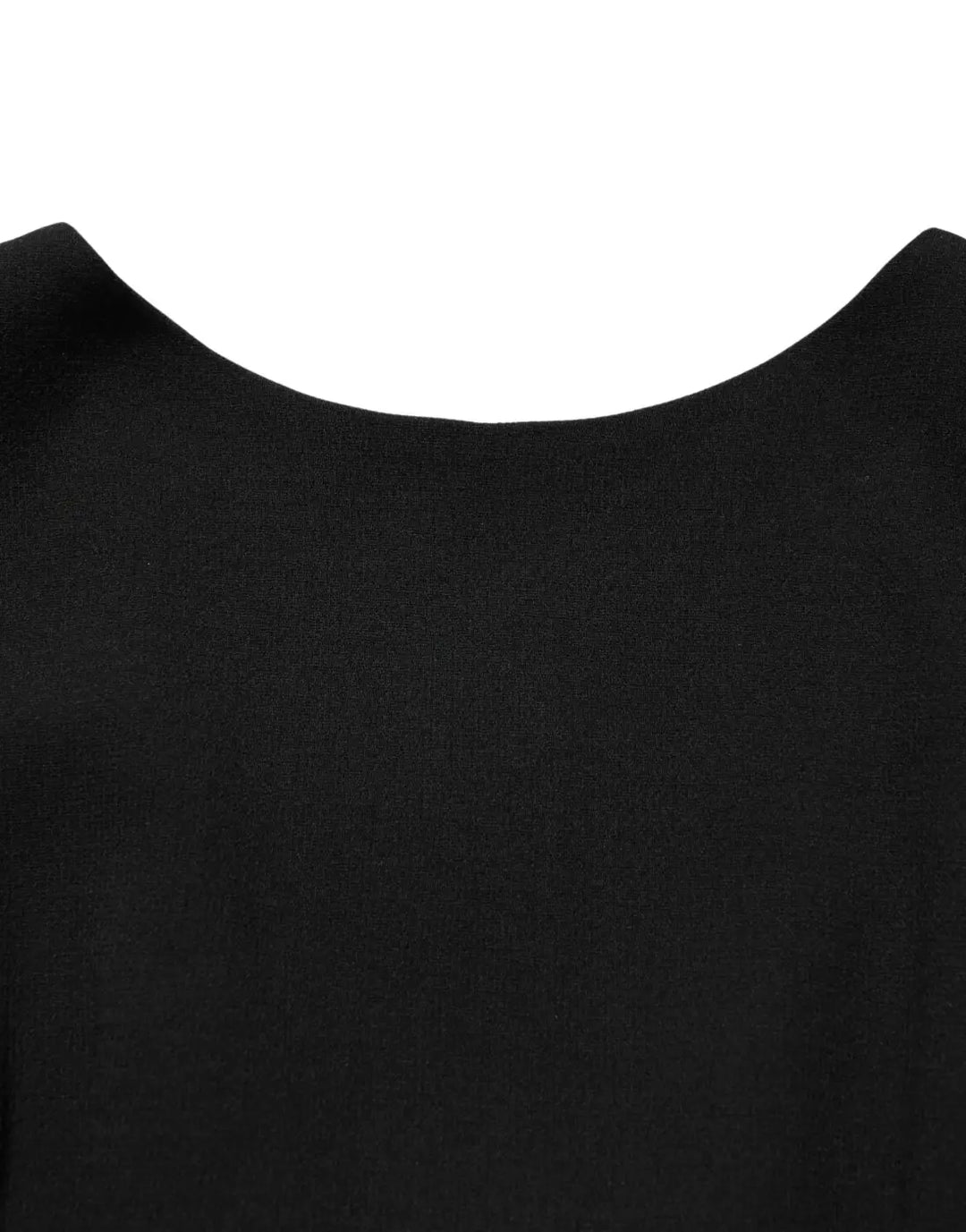Dolce &amp; Gabbana Black Wool Crepe Long Sleeves Midi Dress