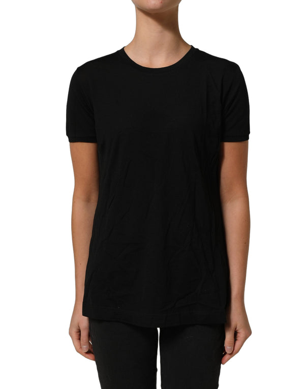 Dolce & Gabbana - Black Wool Crew Neck Short Sleeves Men T-shirt
