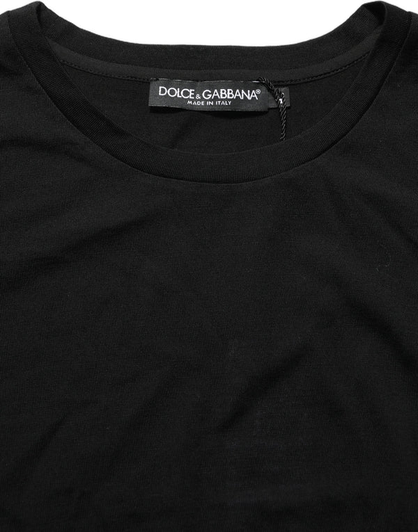 Dolce & Gabbana - Black Wool Crew Neck Short Sleeves Men T-shirt