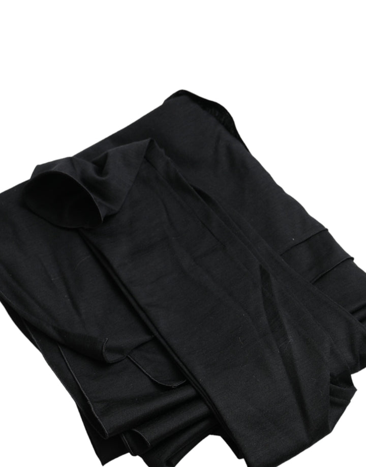 Dolce &amp; Gabbana - Black Wool Cutout Asymmetric Long Sleeve Top