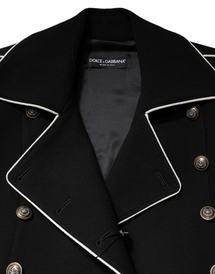Dolce &amp; Gabbana Sport Jackets - Black Wool Double Breasted Blazer Jacket