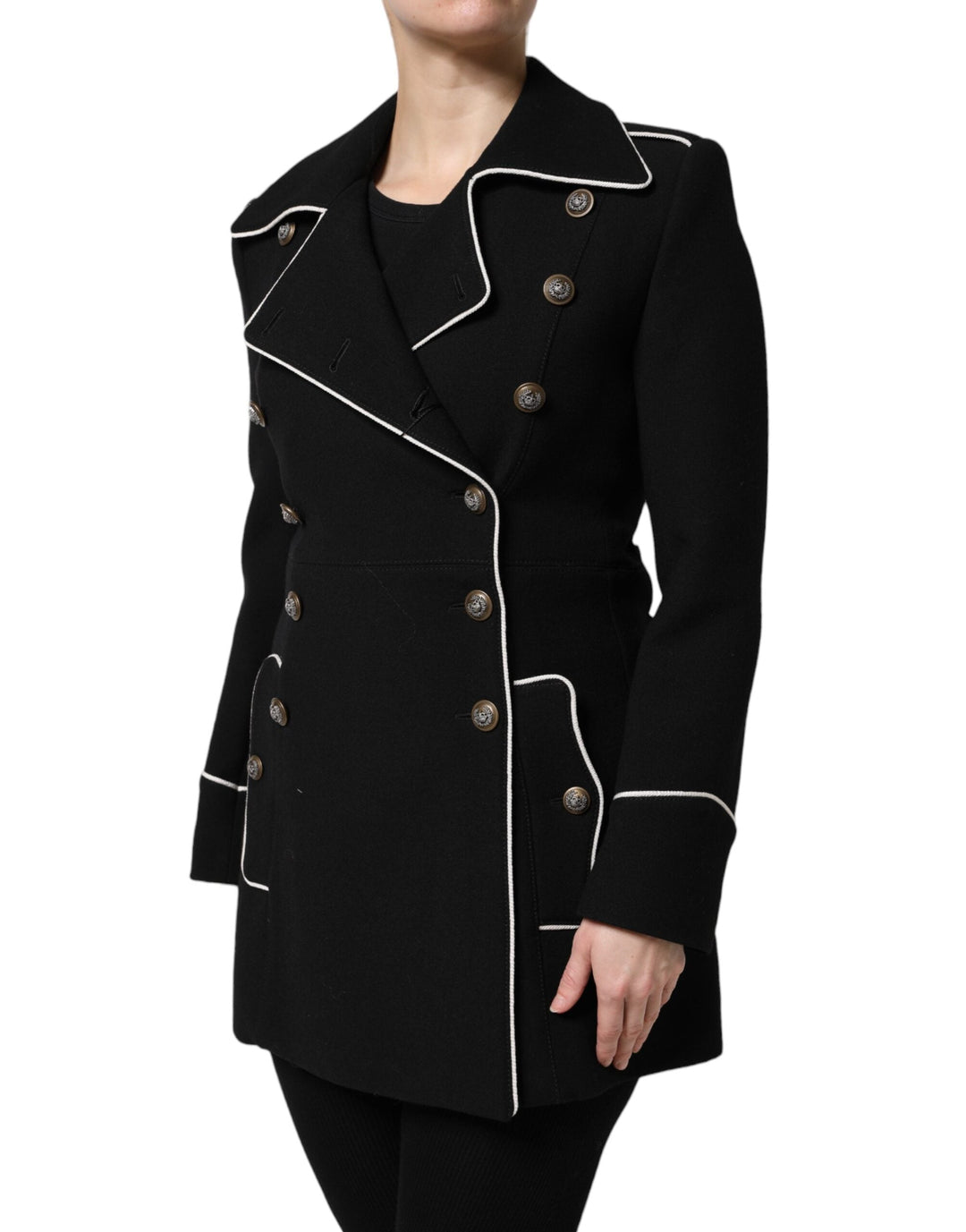 Dolce &amp; Gabbana Sport Jackets - Black Wool Double Breasted Blazer Jacket