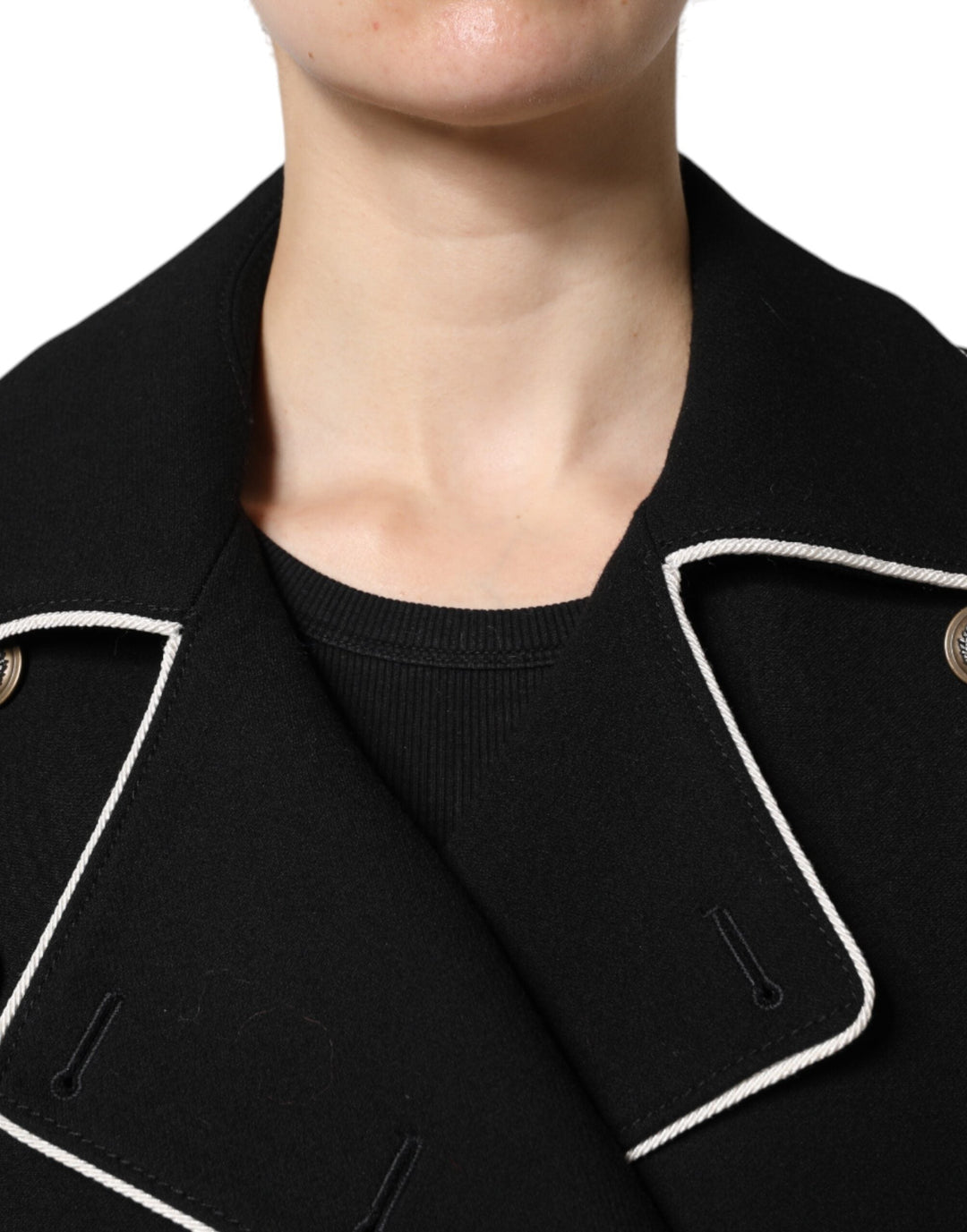 Dolce &amp; Gabbana Sport Jackets - Black Wool Double Breasted Blazer Jacket