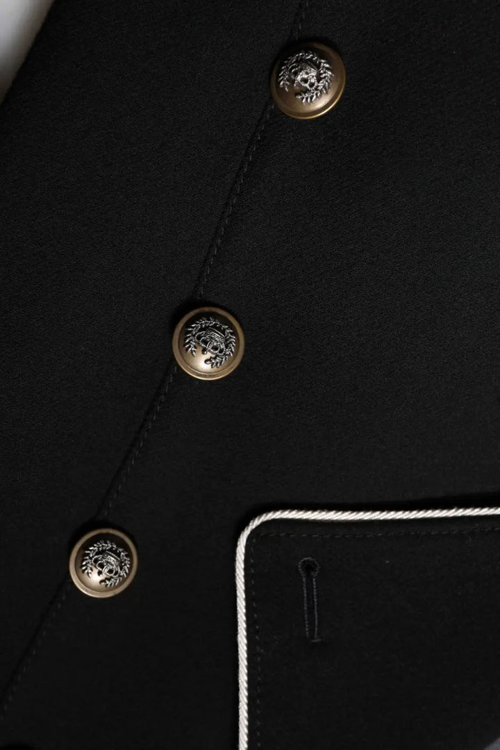 Dolce &amp; Gabbana Black Wool Double Breasted Blazer Jacket