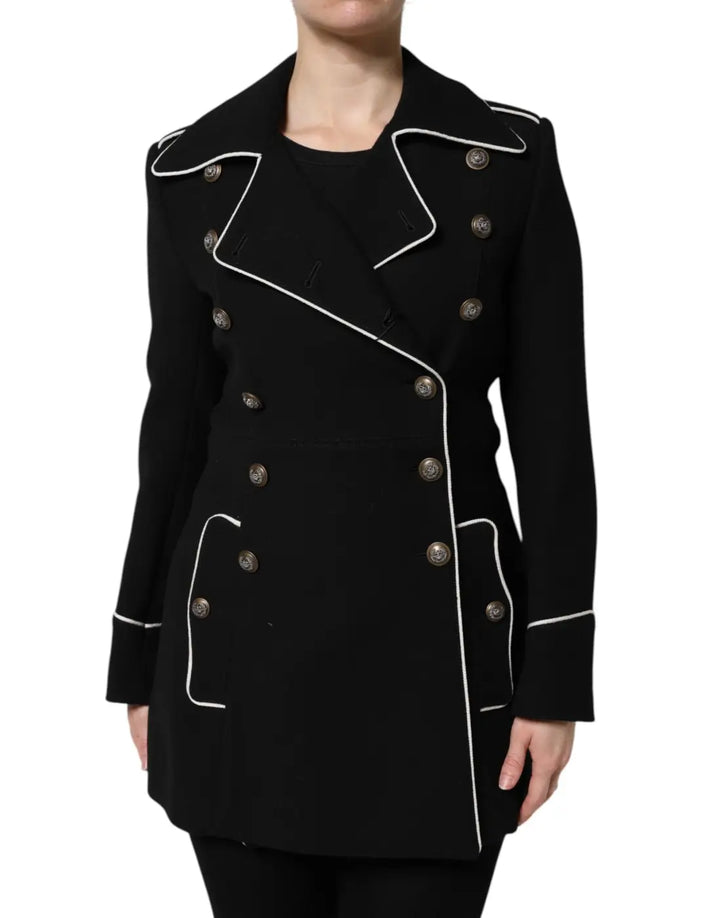 Dolce &amp; Gabbana Black Wool Double Breasted Blazer Jacket