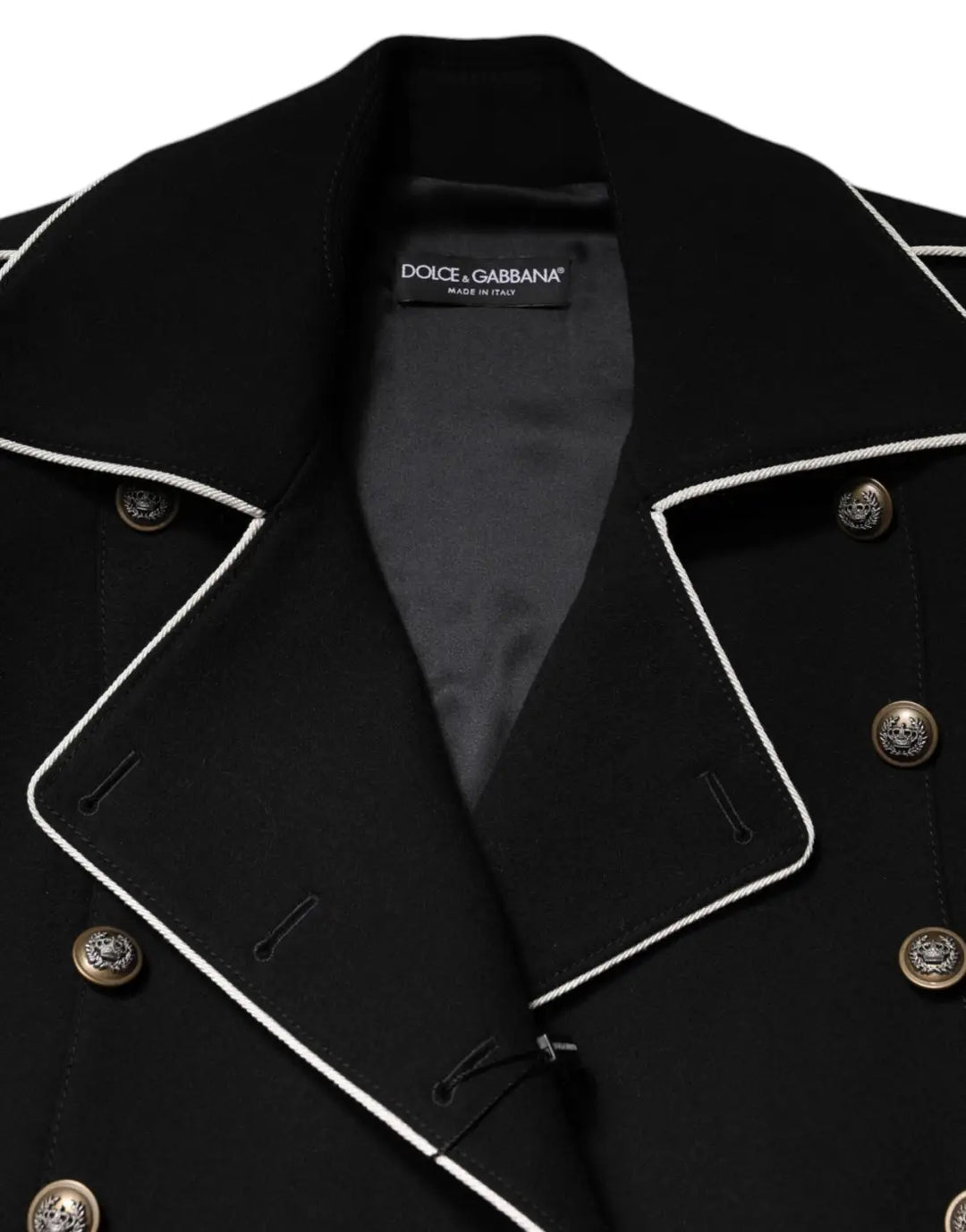 Dolce &amp; Gabbana Black Wool Double Breasted Blazer Jacket